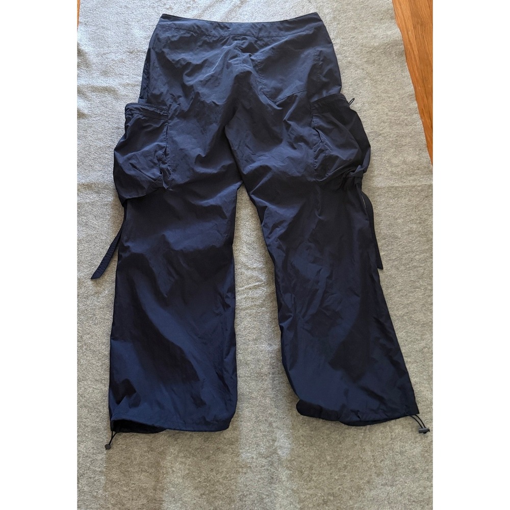 Steve Madden Cargo Pants Large Navy Blue Nylon Wide Leg Size X Large